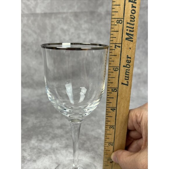 Wine Glass Noritake Crystal Paris Pattern Platinum 7" Silver Rim - Picture 2 of 4